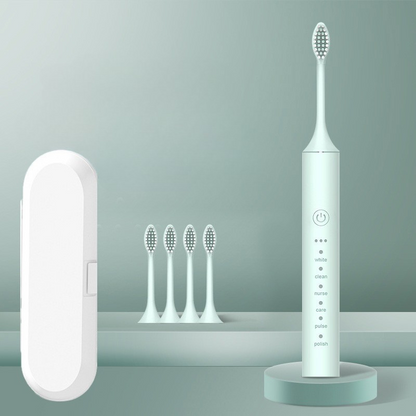 Esenciales para el cuidado bucal | Cepillo de dientes eléctrico recargable con cabezales intercambiables | Limpieza profunda para unas encías saludables