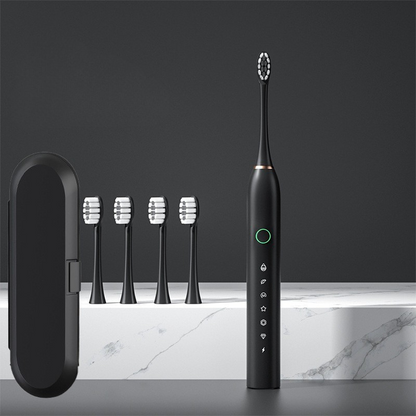 Esenciales para el cuidado bucal | Cepillo de dientes eléctrico recargable con cabezales intercambiables | Limpieza profunda para unas encías saludables