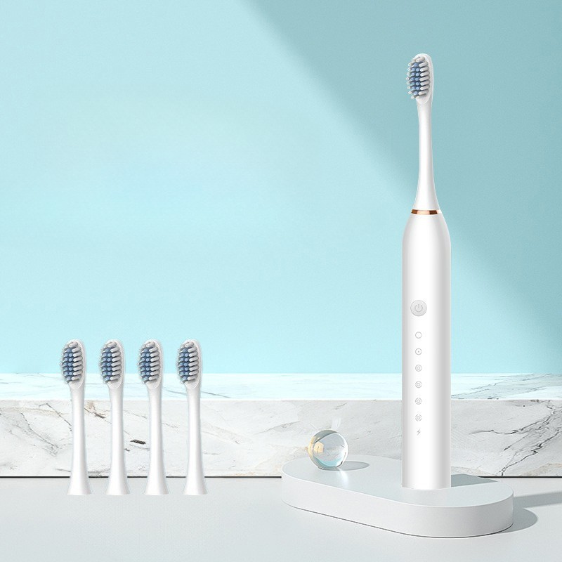 Esenciales para el cuidado bucal | Cepillo de dientes eléctrico recargable con cabezales intercambiables | Limpieza profunda para unas encías saludables