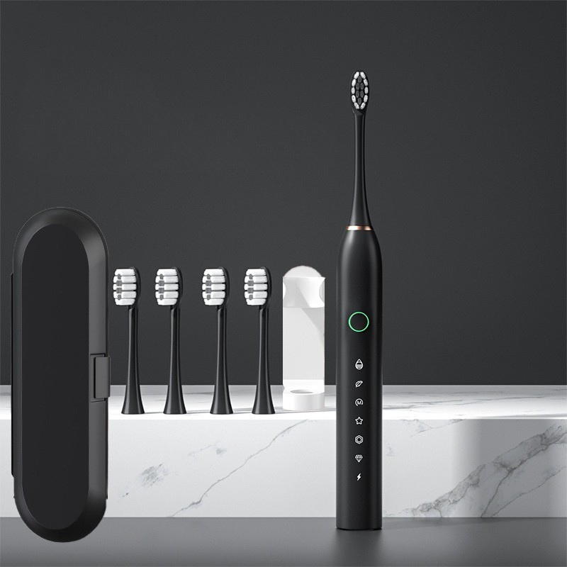 Esenciales para el cuidado bucal | Cepillo de dientes eléctrico recargable con cabezales intercambiables | Limpieza profunda para unas encías saludables