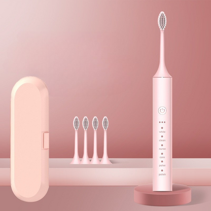 Esenciales para el cuidado bucal | Cepillo de dientes eléctrico recargable con cabezales intercambiables | Limpieza profunda para unas encías saludables