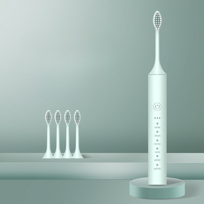 Esenciales para el cuidado bucal | Cepillo de dientes eléctrico recargable con cabezales intercambiables | Limpieza profunda para unas encías saludables
