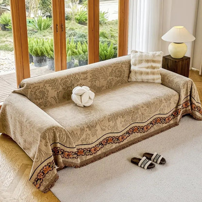Fleur Sofa Cover - Soft Chenille, Floral Design
