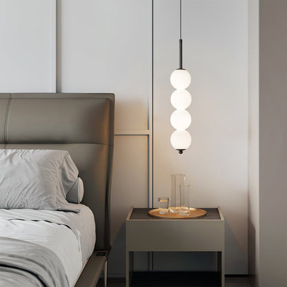 Ceiling Hanging Fixture with Frosted Glass Globes & Metal Frame - Multi-Globe LED Chandelier for Kitchens, Dining Areas & Entryways - Adjust