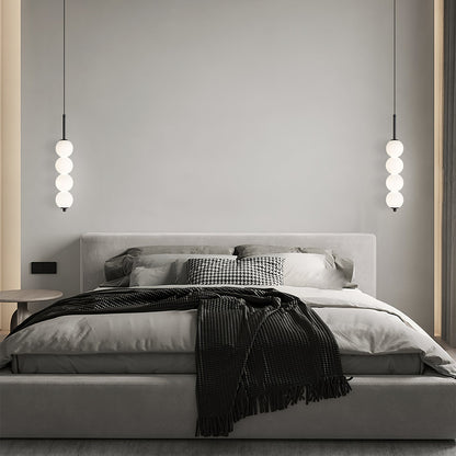 Ceiling Hanging Fixture with Frosted Glass Globes & Metal Frame - Multi-Globe LED Chandelier for Kitchens, Dining Areas & Entryways - Adjust
