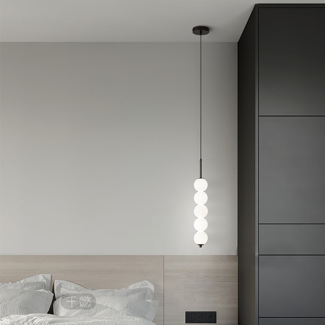 Ceiling Hanging Fixture with Frosted Glass Globes & Metal Frame - Multi-Globe LED Chandelier for Kitchens, Dining Areas & Entryways - Adjust