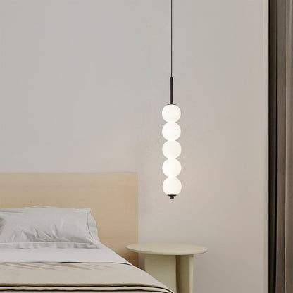 Ceiling Hanging Fixture with Frosted Glass Globes & Metal Frame - Multi-Globe LED Chandelier for Kitchens, Dining Areas & Entryways - Adjust