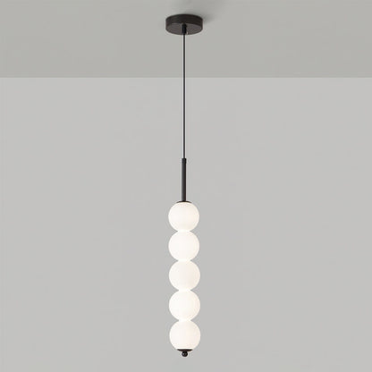 Ceiling Hanging Fixture with Frosted Glass Globes & Metal Frame - Multi-Globe LED Chandelier for Kitchens, Dining Areas & Entryways - Adjust