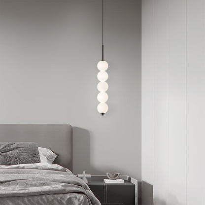 Ceiling Hanging Fixture with Frosted Glass Globes & Metal Frame - Multi-Globe LED Chandelier for Kitchens, Dining Areas & Entryways - Adjust