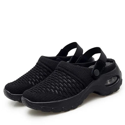 Women's Breathable Mesh Slip-On Clogs with Air Cushion Sole for All-Day Comfort and Joint Relief