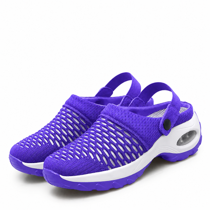 Women's Breathable Mesh Slip-On Clogs with Air Cushion Sole for All-Day Comfort and Joint Relief