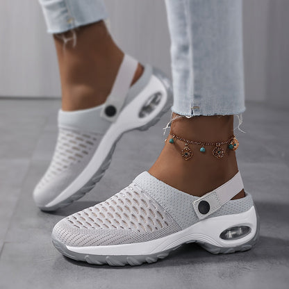 Women's Breathable Mesh Slip-On Clogs with Air Cushion Sole for All-Day Comfort and Joint Relief