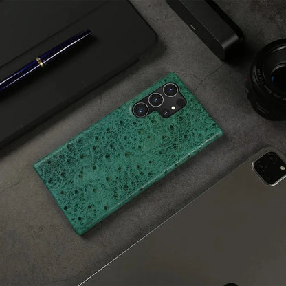 Premium Textured Leather Samsung Galaxy Case Shock-Absorbing Protective Cover with Raised Edges for S22 S23 S24 S25 S26 Note 20