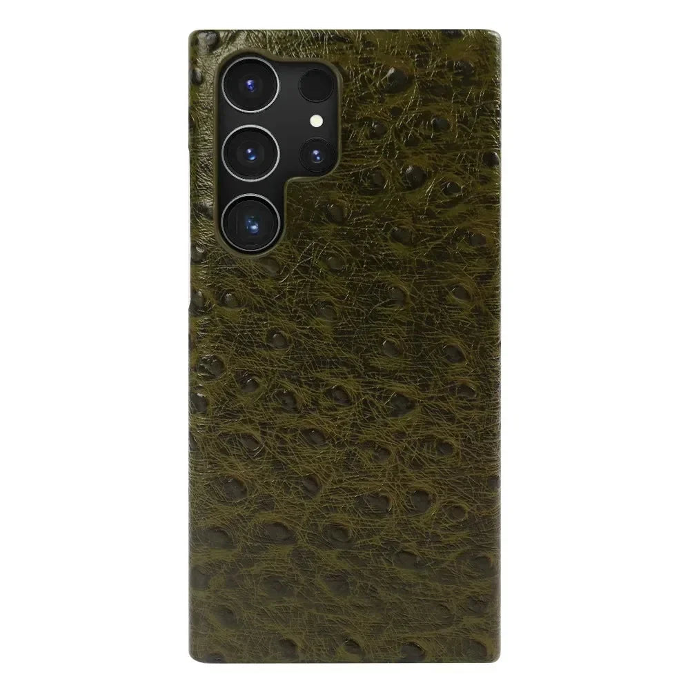 Premium Textured Leather Samsung Galaxy Case Shock-Absorbing Protective Cover with Raised Edges for S22 S23 S24 S25 S26 Note 20
