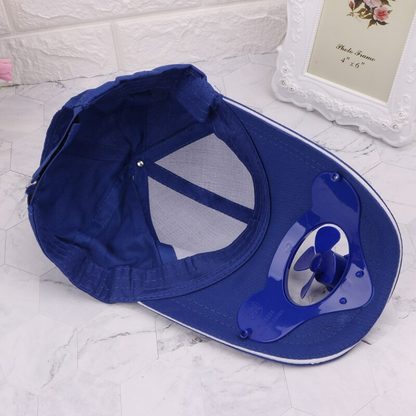 Ortekor Outdoor Collection | Baseball Hat with Solar-Powered Fan | Adjustable Cotton Cap for Summer Comfort