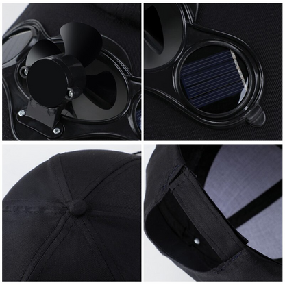 Ortekor Outdoor Collection | Baseball Hat with Solar-Powered Fan | Adjustable Cotton Cap for Summer Comfort