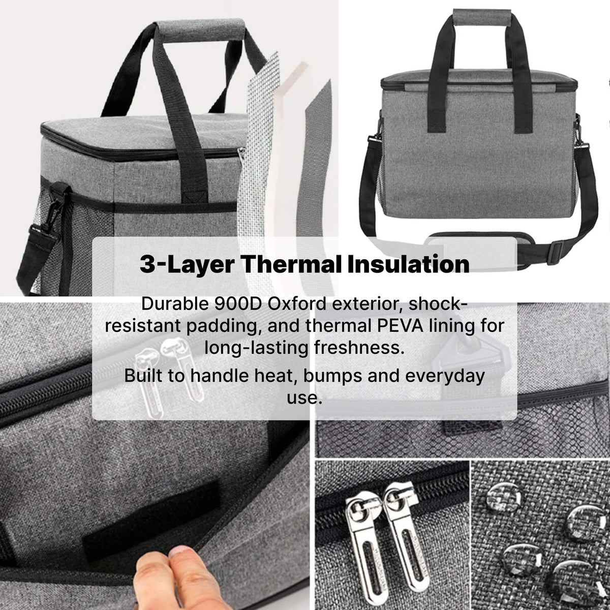Compañero para exteriores | Bolsa térmica impermeable de 33L con aislamiento | Diseño espacioso para mantener frescos bocadillos y bebidas