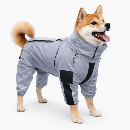Compañero para exteriores | Impermeable para perros con capa reflectante | Diseño ligero para protección en todo clima