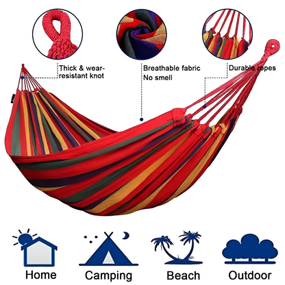Outdoor Hammock | Portable Double Hammock with Easy Setup | Comfortable Relaxation for Camping and Backyard