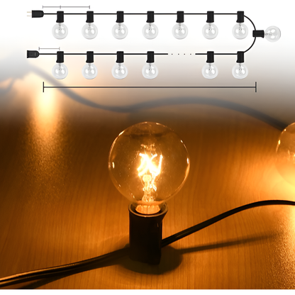 Outdoor String Lights | LED Ball Design with Waterproof Features | Energy-Efficient Patio Lights for Versatile Ambiance
