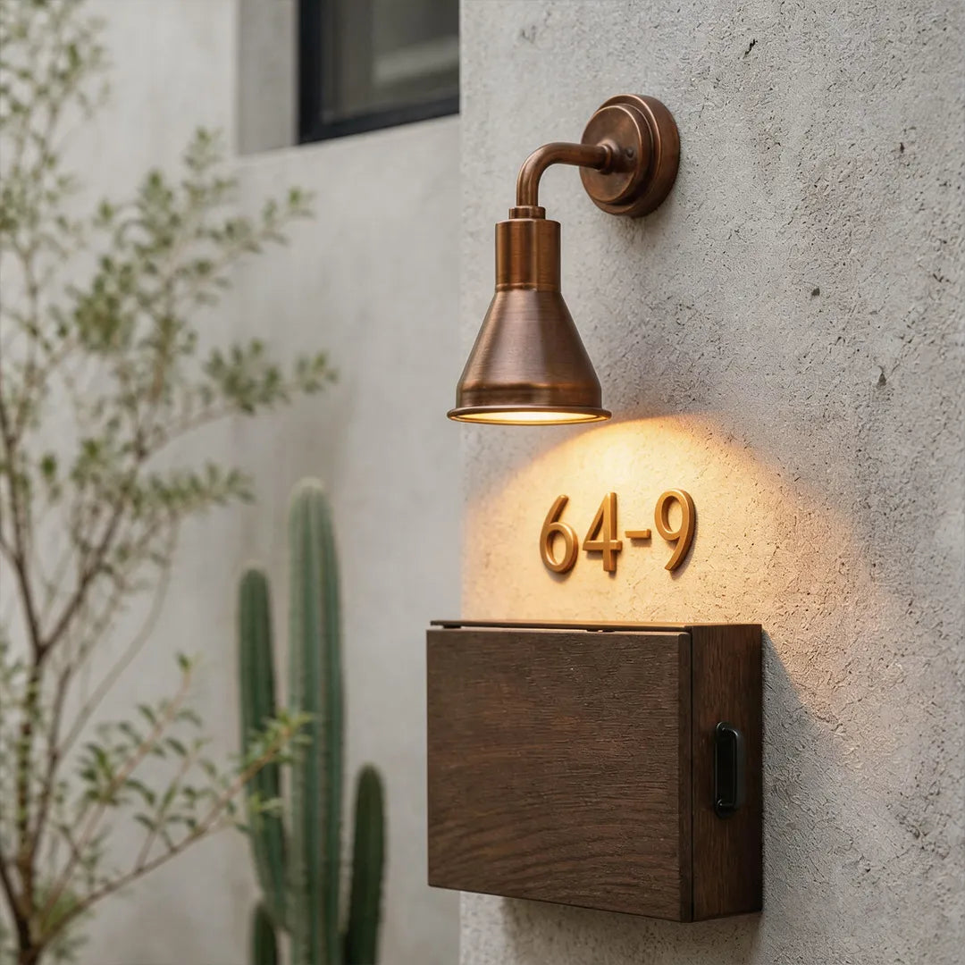 Aplique de pared para exterior, aluminio impermeable IP65, luz cálida 10W E27 - Diseño industrial minimalista para decoración de paredes exteriores