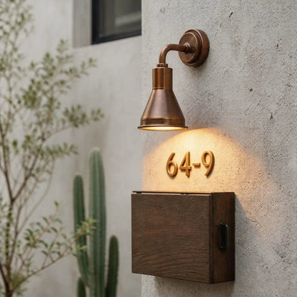 Aplique de pared para exterior, aluminio impermeable IP65, luz cálida 10W E27 - Diseño industrial minimalista para decoración de paredes exteriores