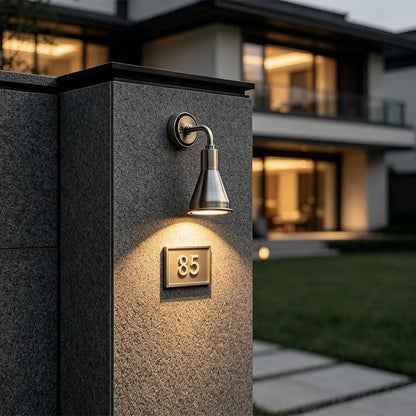 Aplique de pared para exterior, aluminio impermeable IP65, luz cálida 10W E27 - Diseño industrial minimalista para decoración de paredes exteriores