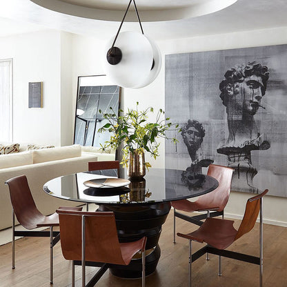 Hanging Ceiling Fixture with Frosted Glass Globes for Kitchen & Dining Room – Aged Metal Frame 16 in Wide Adjustable Cord Integrated LED for