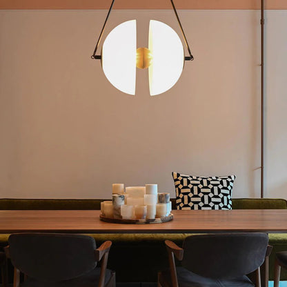 Hanging Ceiling Fixture with Frosted Glass Globes for Kitchen & Dining Room – Aged Metal Frame 16 in Wide Adjustable Cord Integrated LED for
