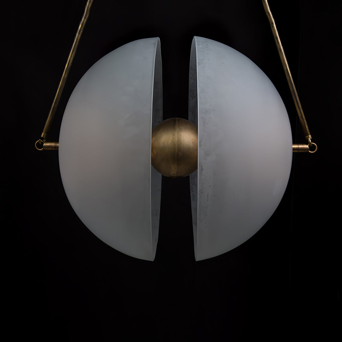 Hanging Ceiling Fixture with Frosted Glass Globes for Kitchen & Dining Room – Aged Metal Frame 16 in Wide Adjustable Cord Integrated LED for