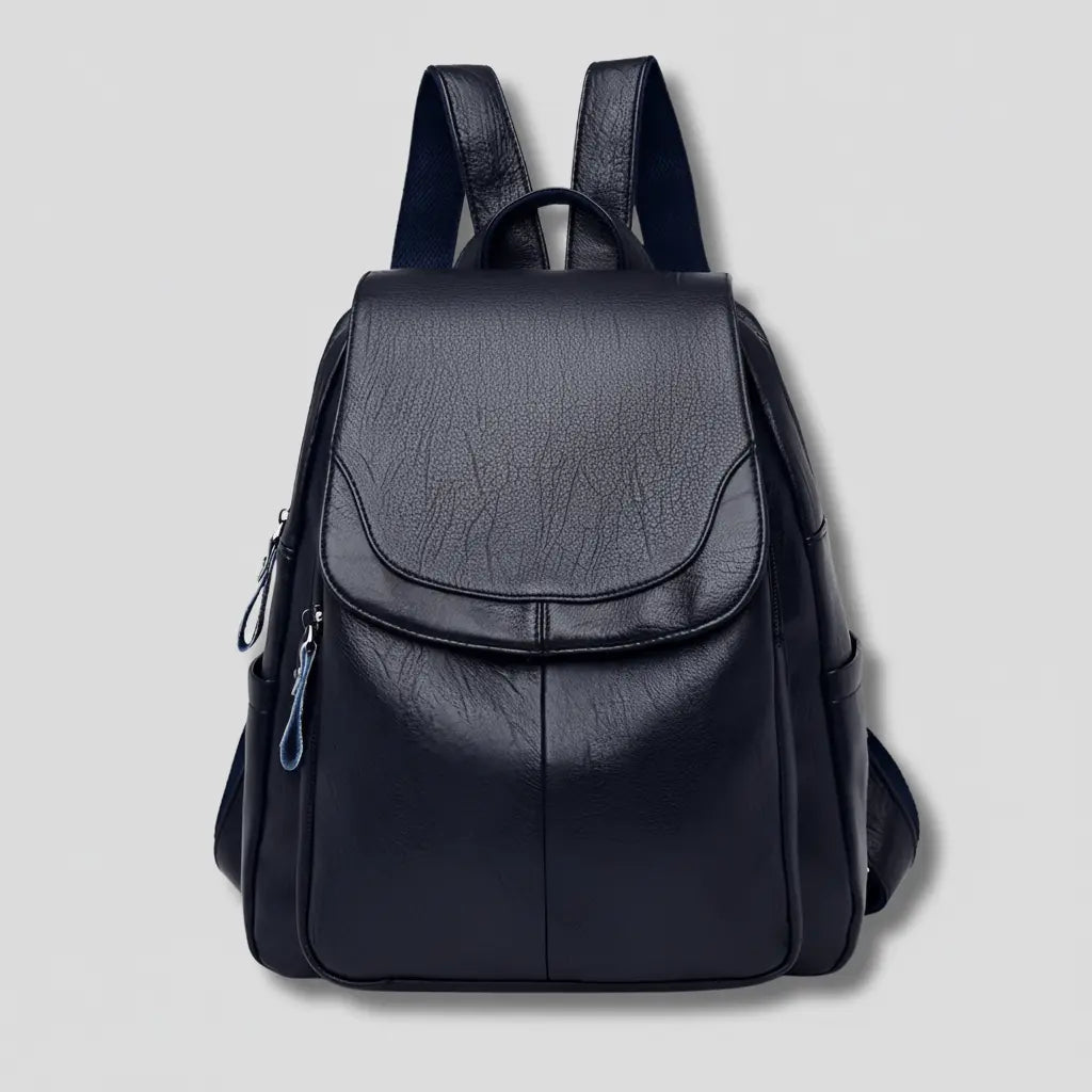 Women's Travel Backpack with Rear-Access Security Zipper – Textured Vegan Leather Daypack for Commute Work & Airport