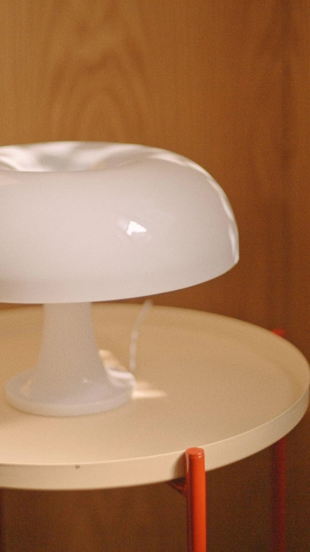 Mushroom Bedside Lamp with Soft Glow - 12.6 Inch Acrylic Nightstand Light for Bedroom Living Room Reading Nook - Retro Modern Ambient Lighti