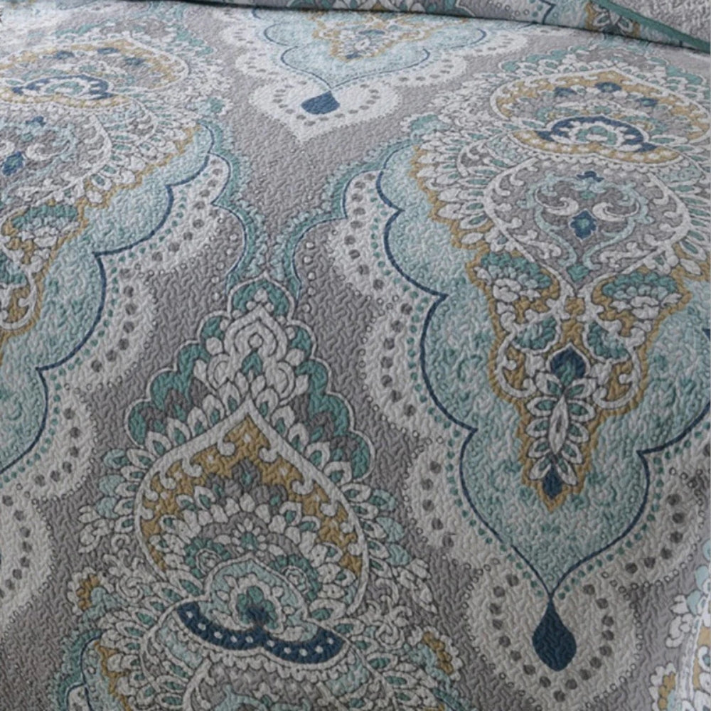 Palisade King Coverlet - Cotton, Reversible Paisley Design