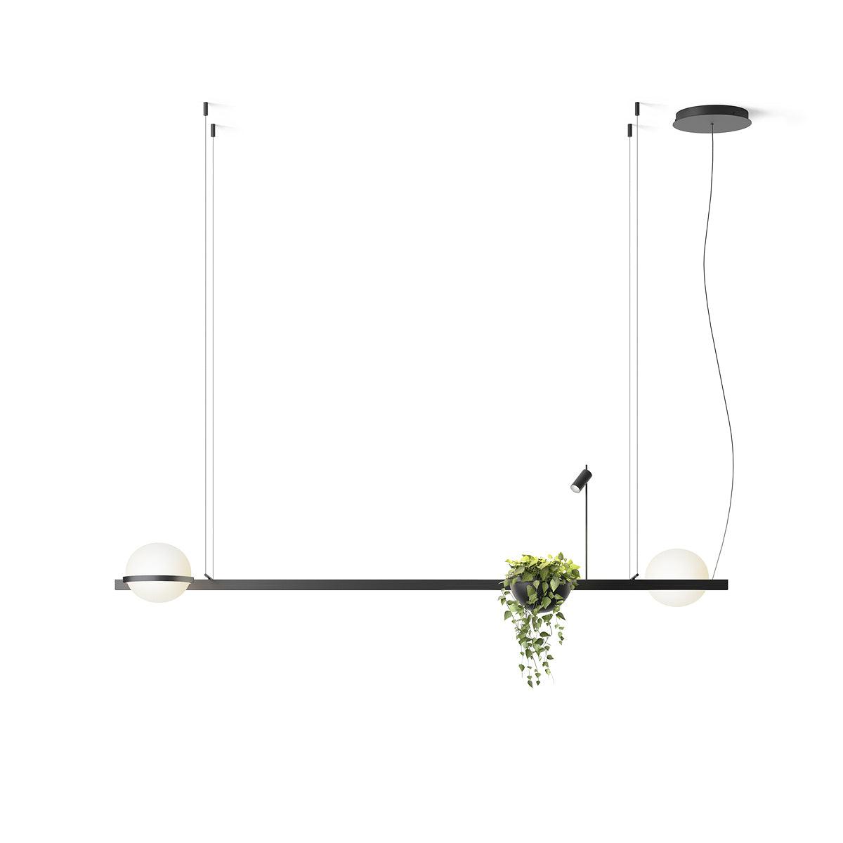 Spherical LED Hanging Fixture for Kitchen Island & Dining Area – Adjustable Height Black Metal Pendant with Dual-Tone Lighting, 8.7 in Acryl