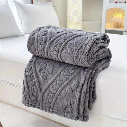 Geometric Jacquard Throw Blanket Microfiber Fleece Lightweight Soft Decorative Couch Bed Accent for Living Room Bedroom Guest Room