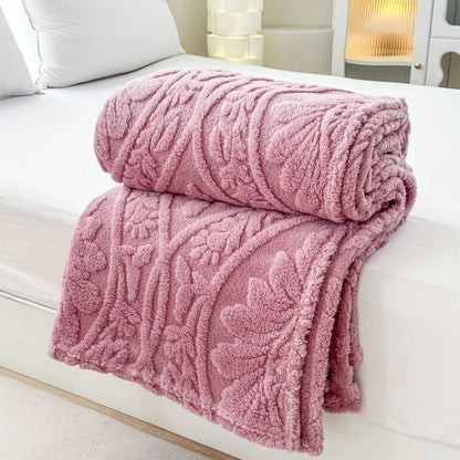 Geometric Jacquard Throw Blanket Microfiber Fleece Lightweight Soft Decorative Couch Bed Accent for Living Room Bedroom Guest Room
