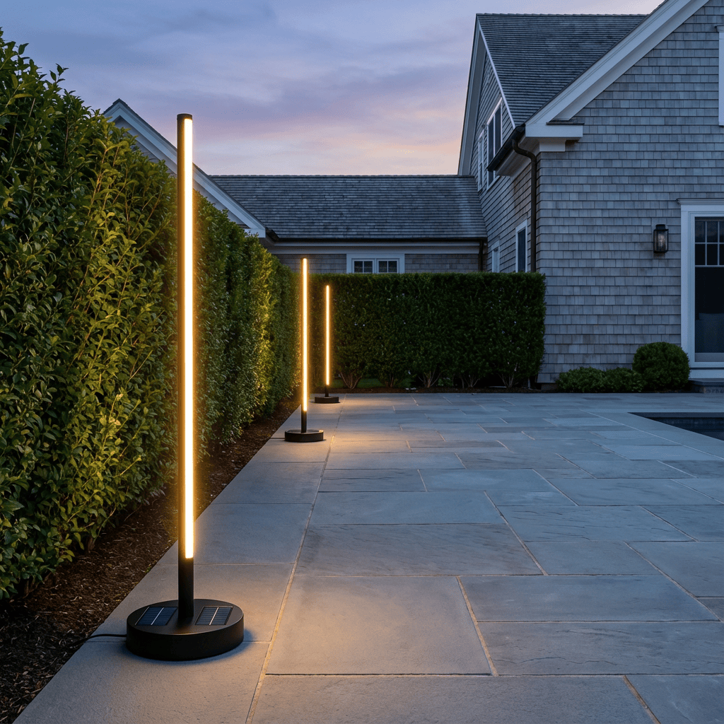 Solar-Powered Patio Floor Lamp with Wireless Charging for Outdoor Spaces