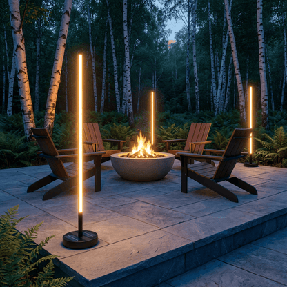 Solar-Powered Patio Floor Lamp with Wireless Charging for Outdoor Spaces