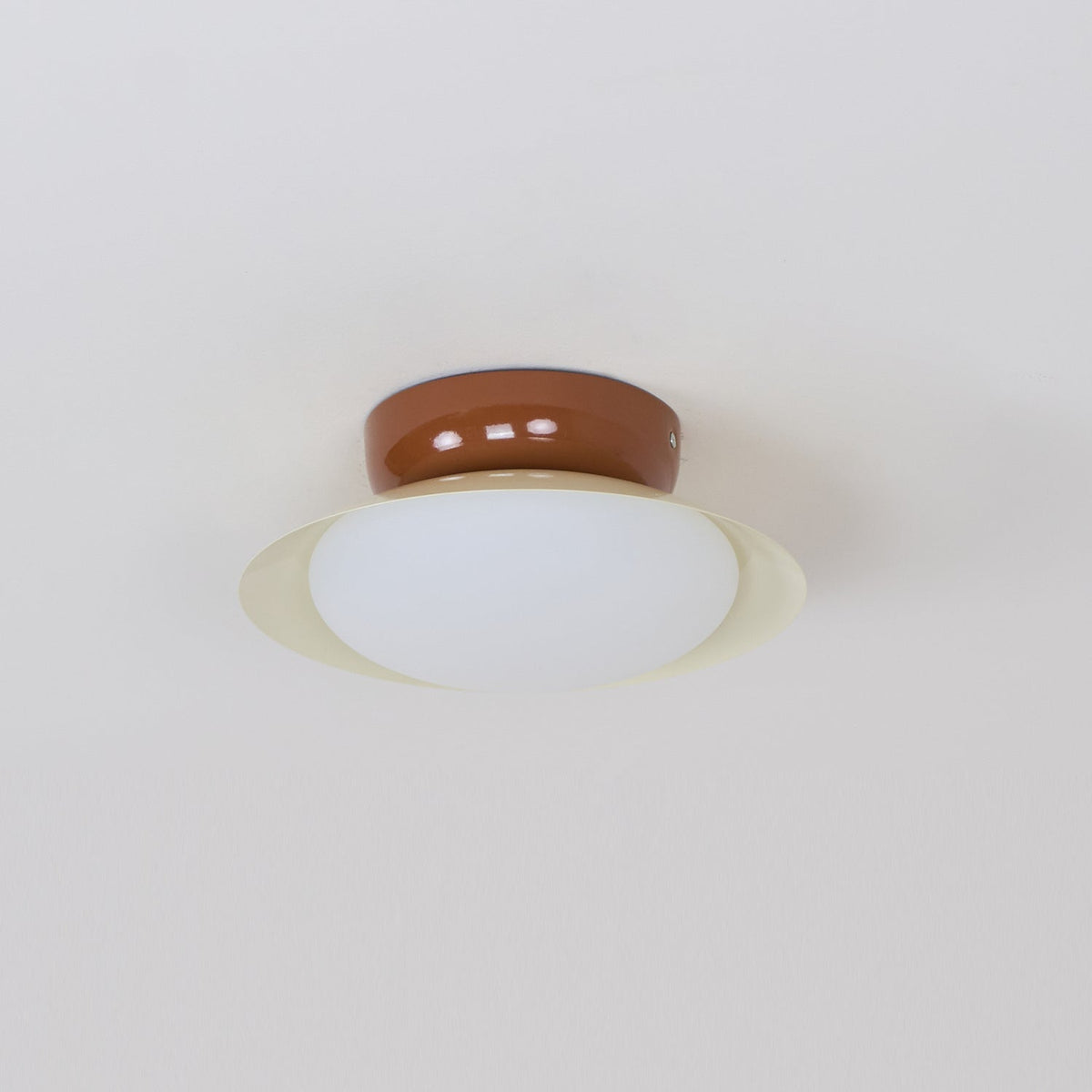 Flush-Mount LED Dome Light 10-Inch Metal Fixture Green Brown for Kitchen Bathroom Covered Patio Hallway Entryway Low-Profile Warm Glow 3000K
