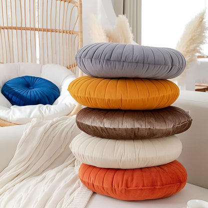 Pavo Plush Cushion - Pumpkin Shape, Soft Polyester