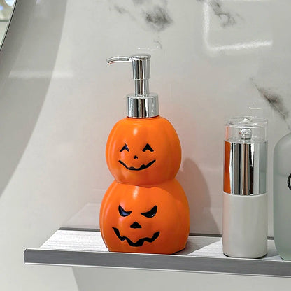 Pavo Soap Dispenser - Plastic Double Stacked Pumpkin Design, Halloween Hand Soap Dispenser