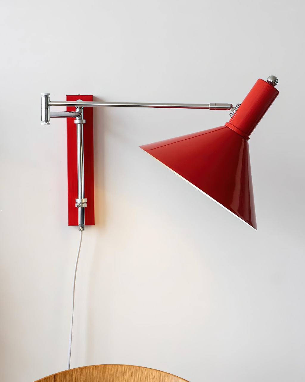 Rotating Sconce with Pivoting Head for Bedroom, Bathroom & Hallway – Metal Fixture in White, Black, Red – 10-Inch Adjustable Design