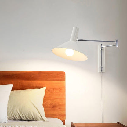 Rotating Sconce with Pivoting Head for Bedroom, Bathroom & Hallway – Metal Fixture in White, Black, Red – 10-Inch Adjustable Design