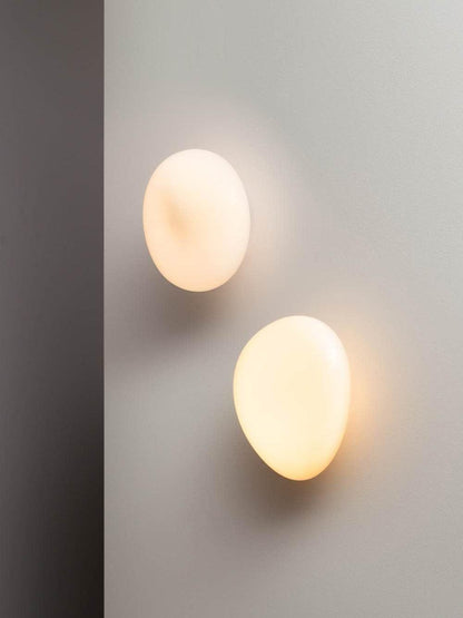Organic Glass LED Sconce Light Fixture Wall or Ceiling Mount Modern Home Lighting Warm Neutral Cool White for Bedroom Living Room Hallway De
