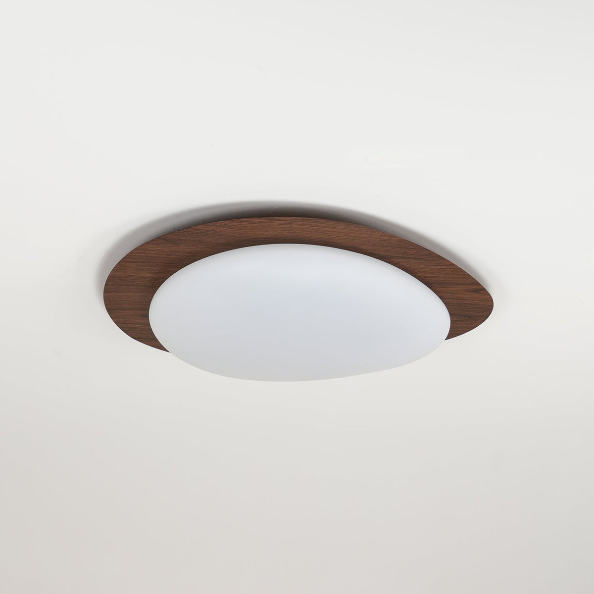 Flush Mount LED Ceiling Light Round 12 in Walnut Finish 12W Indoor for Bedroom Living Room Dining Room Kitchen Hallway Foyer Dimmable Low Pr