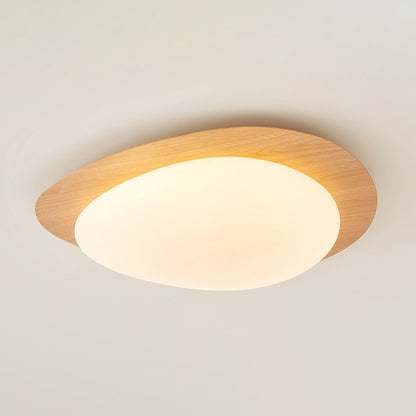 Flush Mount LED Ceiling Light Round 12 in Walnut Finish 12W Indoor for Bedroom Living Room Dining Room Kitchen Hallway Foyer Dimmable Low Pr