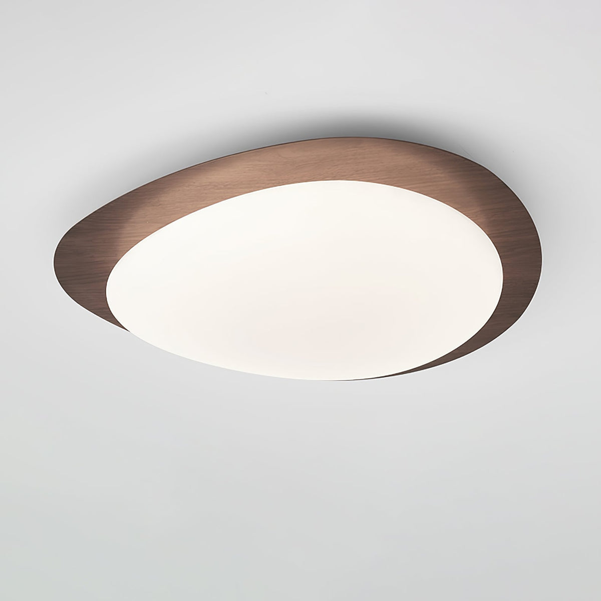Flush Mount LED Ceiling Light Round 12 in Walnut Finish 12W Indoor for Bedroom Living Room Dining Room Kitchen Hallway Foyer Dimmable Low Pr
