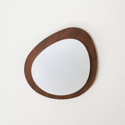 Flush Mount LED Ceiling Light Round 12 in Walnut Finish 12W Indoor for Bedroom Living Room Dining Room Kitchen Hallway Foyer Dimmable Low Pr