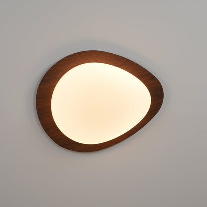 Flush Mount LED Ceiling Light Round 12 in Walnut Finish 12W Indoor for Bedroom Living Room Dining Room Kitchen Hallway Foyer Dimmable Low Pr