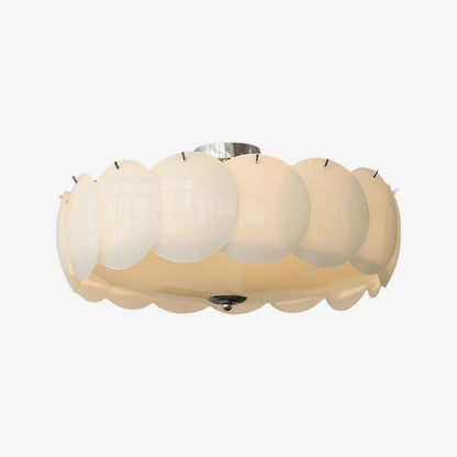 Layered Glass Disc Overhead Fixture in Warm Copper | Adjustable Light Semi-Flush Chandelier for Entryway, Kitchen Island & Bedroom Ceiling